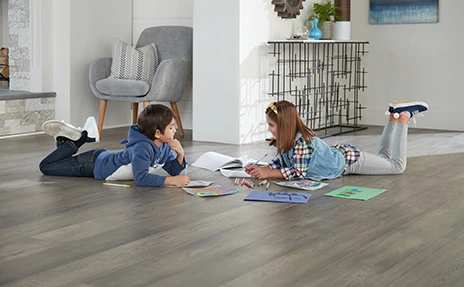 kids drawing on the floor